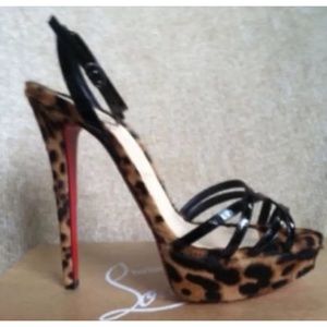 CL Leopard Pony Hair 140 Passiflore Heels 38.5